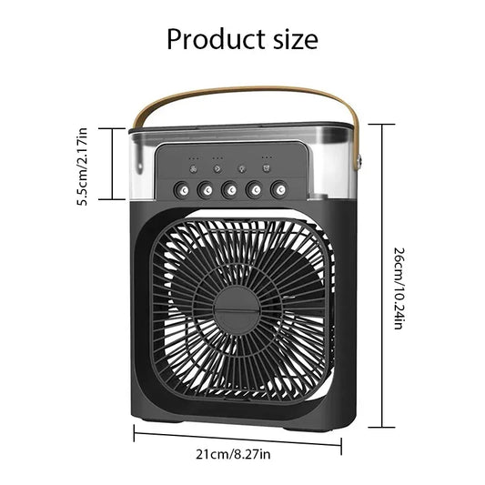 Portable Fan Air Conditioners USB Electric Fan Air Cooler LED Night Light Water Mist Fun 3 in 1 Air Humidifier for Home